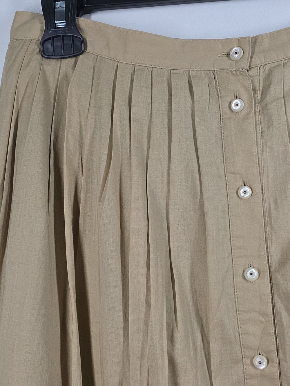 Lauren Ralph Lauren Khaki Cotton Tiered Prairie Maxi Skirt 6 Button Front - Picture 10 of 11